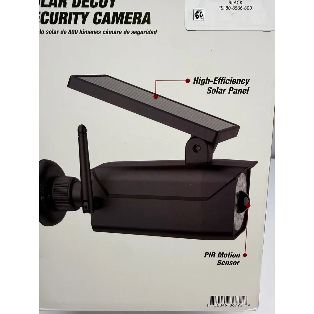 Hyper Tough 800-Lumen Solar Decoy Security Camera Black FSI 80-8566-800